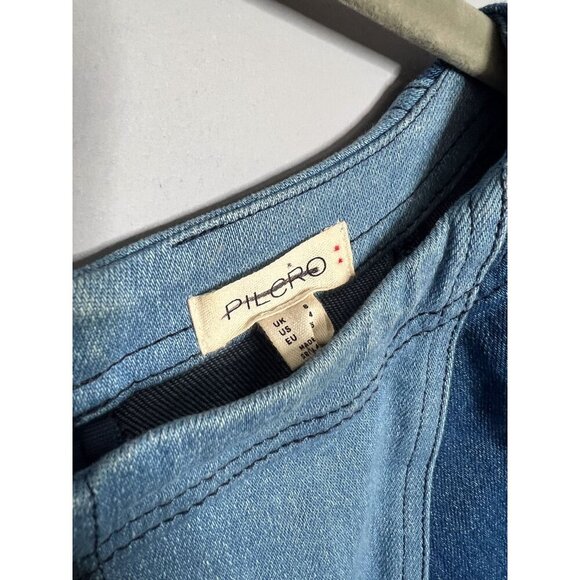 Anthropologie Pilcro The Kendall Sleeveless Mini Dress Denim Edition Size 4 - Picture 7 of 10